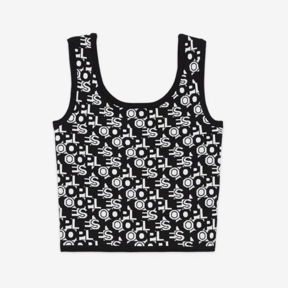 NWT THE KOOPLES black and white monochrome knit tank top - Picture 3 of 11
